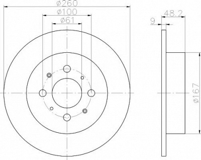 HELLA PAGID 8dd355110341 -  Тормозной диск